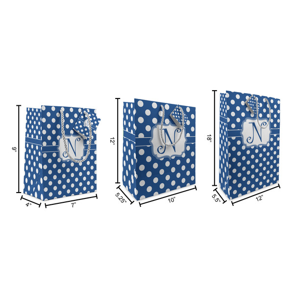 Polka Dots Gift Bags - All Sizes - Dimensions
