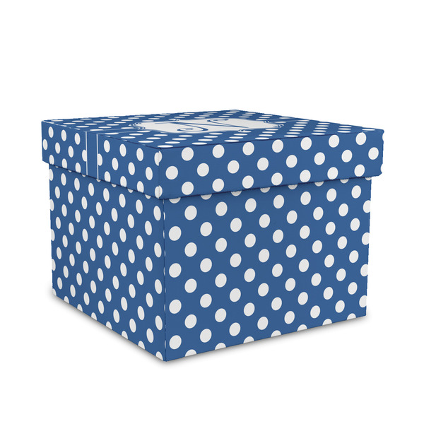 Custom Polka Dots Gift Box with Lid - Canvas Wrapped - Medium (Personalized)