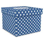 Polka Dots Gift Box with Lid - Canvas Wrapped - X-Large (Personalized)
