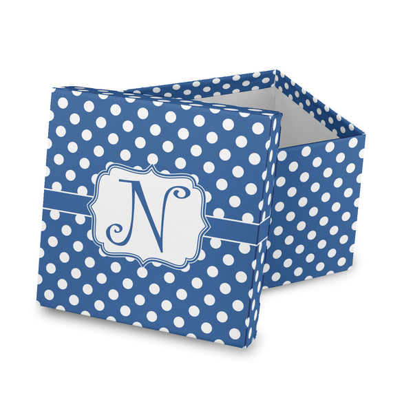 Custom Polka Dots Gift Box with Lid - Canvas Wrapped (Personalized)