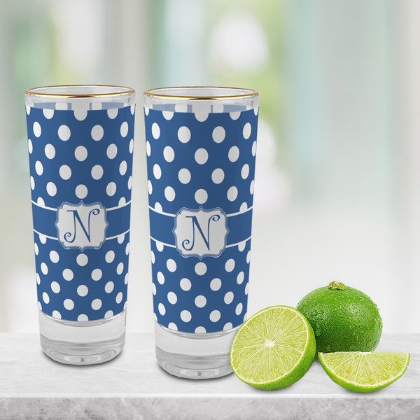 Polka Dots Glass Shot Glass - 2 oz - LIFESTYLE