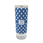 Polka Dots 2 oz Shot Glass -  Glass with Gold Rim - Set of 4 (Personalized)