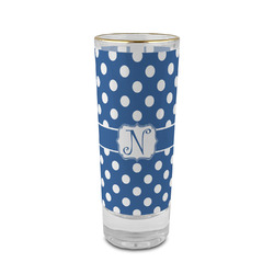 Polka Dots 2 oz Shot Glass - Glass with Gold Rim (Personalized)