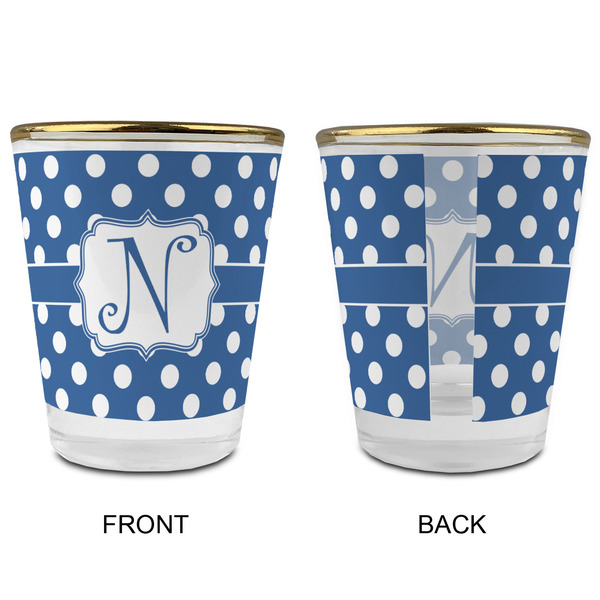Polka Dots Glass Shot Glass - with gold rim - APPROVAL