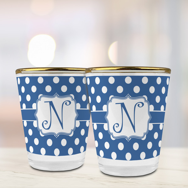 Polka Dots Glass Shot Glass - with gold rim - LIFESTYLE