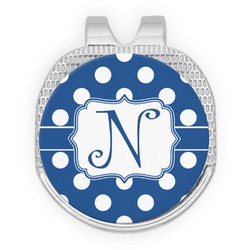 Polka Dots Golf Ball Marker - Hat Clip - Silver