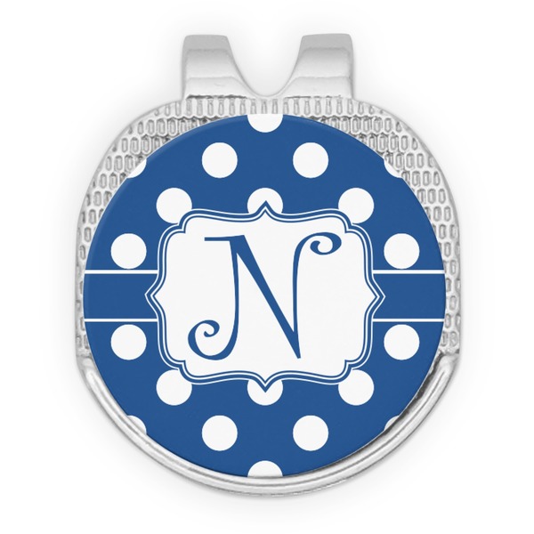 Custom Polka Dots Golf Ball Marker - Hat Clip - Silver