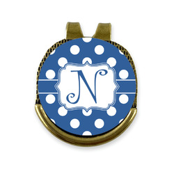 Polka Dots Golf Ball Marker - Hat Clip - Gold