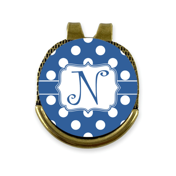 Custom Polka Dots Golf Ball Marker - Hat Clip - Gold