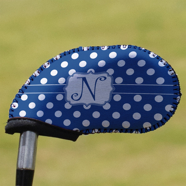 Custom Polka Dots Golf Club Iron Cover (Personalized)