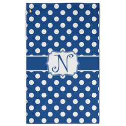 Polka Dots Golf Towel - Poly-Cotton Blend - Large w/ Initial
