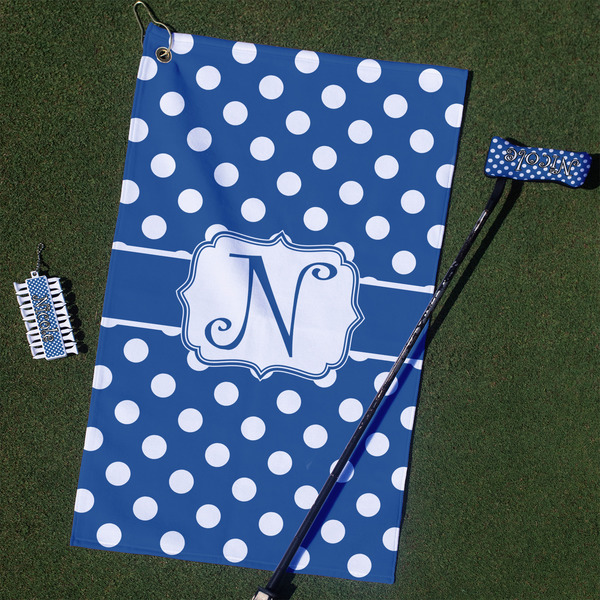 Custom Polka Dots Golf Towel Gift Set (Personalized)