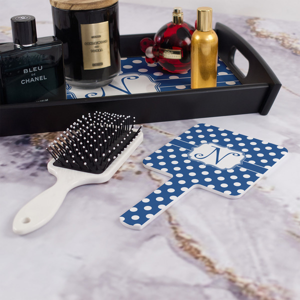 Polka Dots Hand Mirror - With Hair Brush