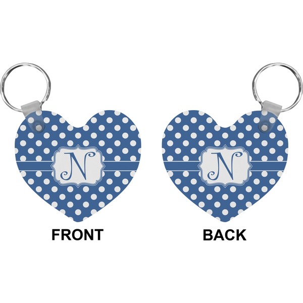 Polka Dots Heart Keychain (Front + Back)