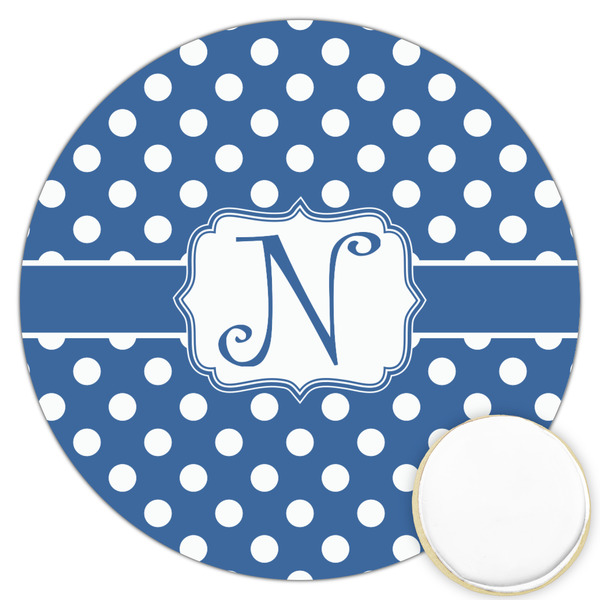 Custom Polka Dots Printed Cookie Topper - 3.25" (Personalized)