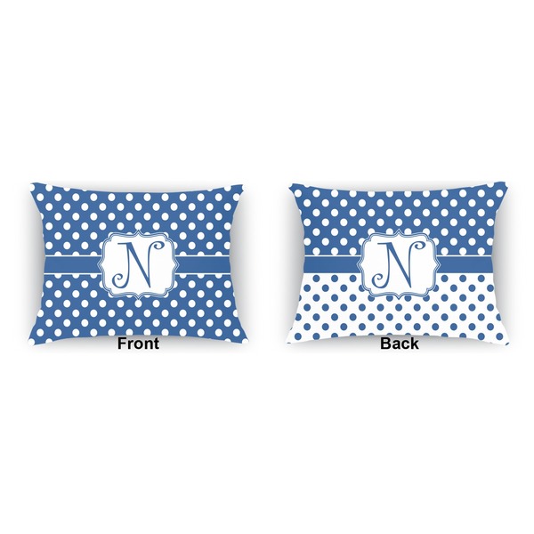 Polka Dots  Indoor Rectangular Burlap Pillow (Front and Back)