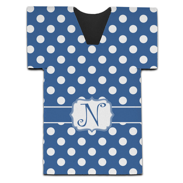 Custom Polka Dots Jersey Bottle Cooler (Personalized)