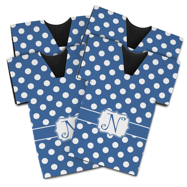Custom Polka Dots Jersey Bottle Cooler - Set of 4 (Personalized)