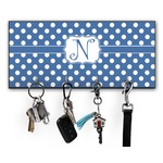 Polka Dots Key Hanger w/ 4 Hooks w/ Initial
