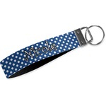Polka Dots Webbing Keychain Fob - Large (Personalized)