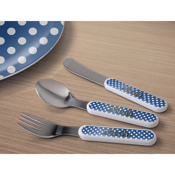 Polka Dots Kids Flatware w/ Plate