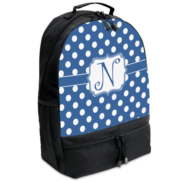 Custom Polka Dots Backpacks - Black (Personalized)