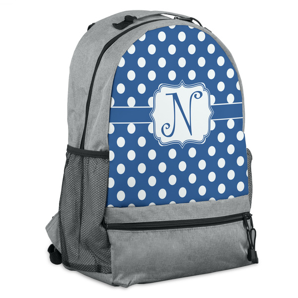 Custom Polka Dots Backpack - Grey (Personalized)