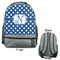 Polka Dots Large Backpack - Gray - Front & Back View