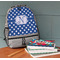 Polka Dots Large Backpack - Gray - On Desk
