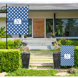 Polka Dots Large Garden Flag - Single Sided (Personalized)