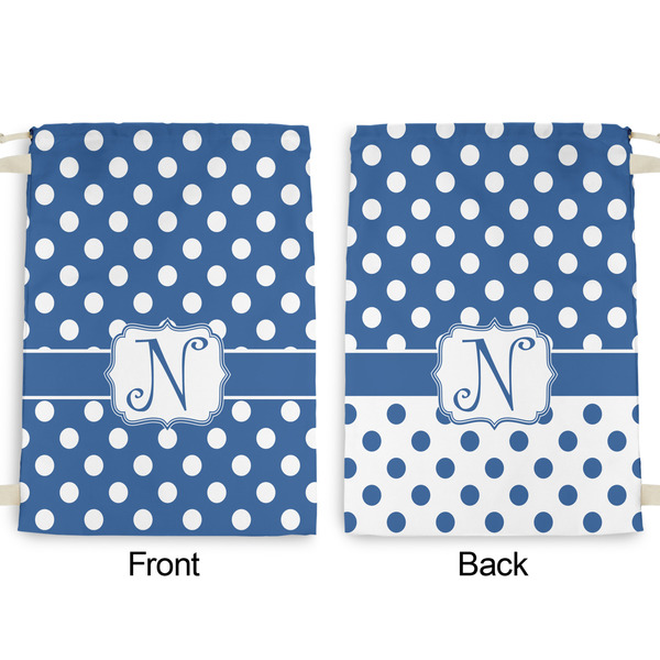 Polka Dots Large Laundry Bag - Front & Back View