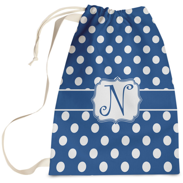 Custom Polka Dots Laundry Bag - Large (Personalized)