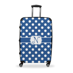Polka Dots Suitcase - 28" Large - Checked w/ Initial