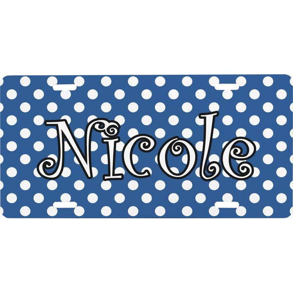 Custom Polka Dots Front License Plate (Personalized)