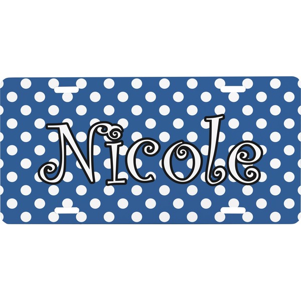 Custom Polka Dots Front License Plate (Personalized)