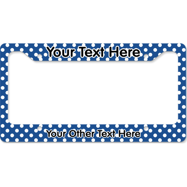 Custom Polka Dots License Plate Frame - Style B (Personalized)