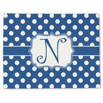 Polka Dots Single-Sided Linen Placemat - Single w/ Initial