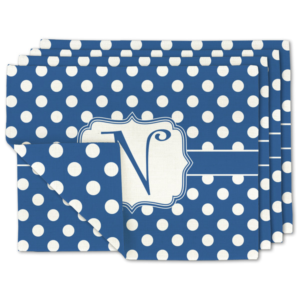 Custom Polka Dots Linen Placemat w/ Initial