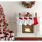 Polka Dots Linen Stocking w/Red Cuff - Fireplace (LIFESTYLE)