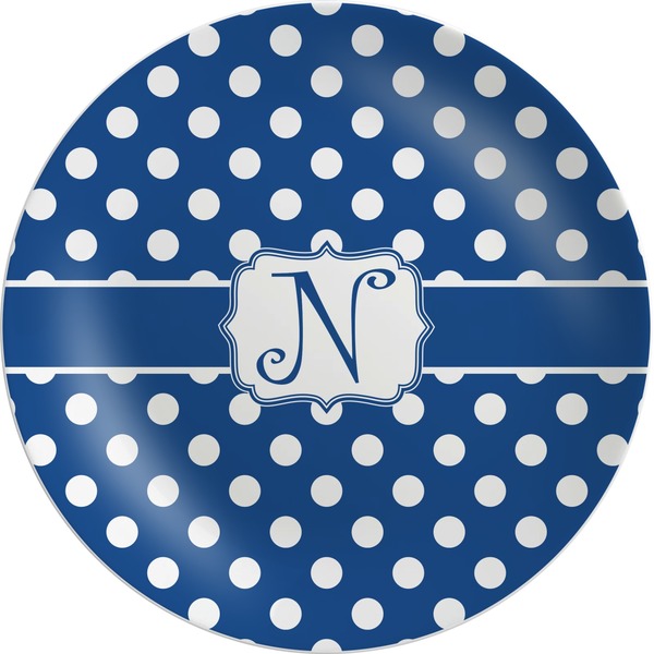 Custom Polka Dots Melamine Plate (Personalized)
