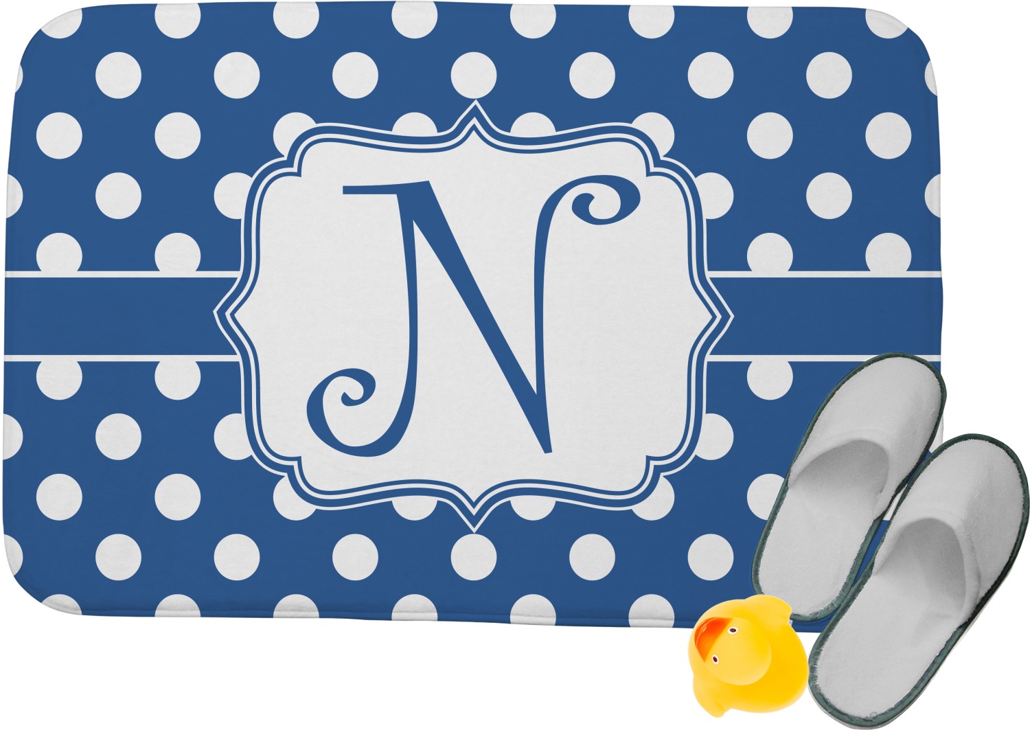 Custom Polka Dots Memory Foam Bath Mat (Personalized) YouCustomizeIt