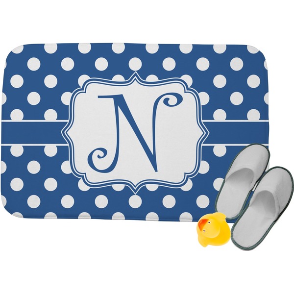 Custom Polka Dots Memory Foam Bath Mat (Personalized)