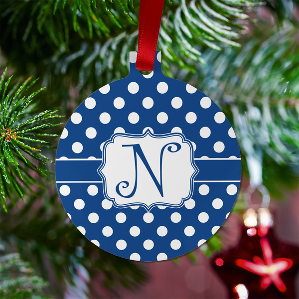 Polka Dots Metal Ball Ornament - Lifestyle