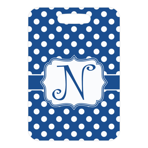 Polka Dots Metal Luggage Tag - Front Without Strap