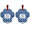 Polka Dots Metal Paw Ornament - Front and Back