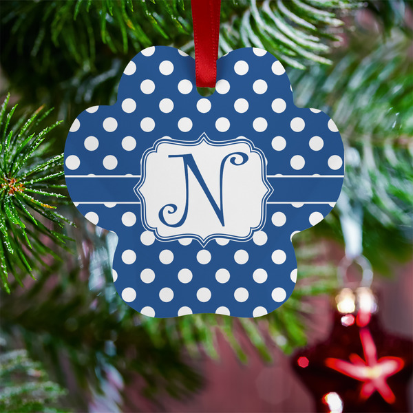Polka Dots Metal Paw Ornament - Lifestyle