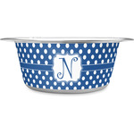 Polka Dots Stainless Steel Dog Bowl - Medium (Personalized)