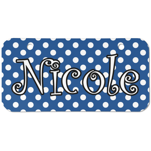 Custom Polka Dots Mini/Bicycle License Plate (2 Holes) (Personalized)