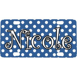 Polka Dots Mini / Bicycle License Plate (4 Holes) (Personalized)