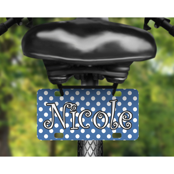 Polka Dots Mini License Plate on Bicycle